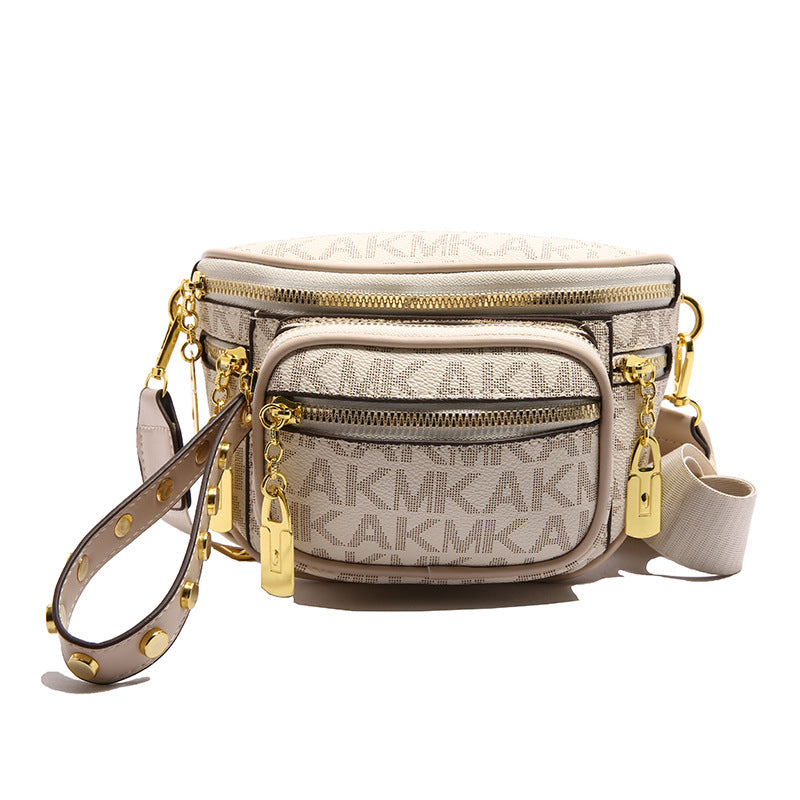 women's bag 2025 new mini chic versatile fashion retro multi-layer zipper shoulder crossbody chest bag
