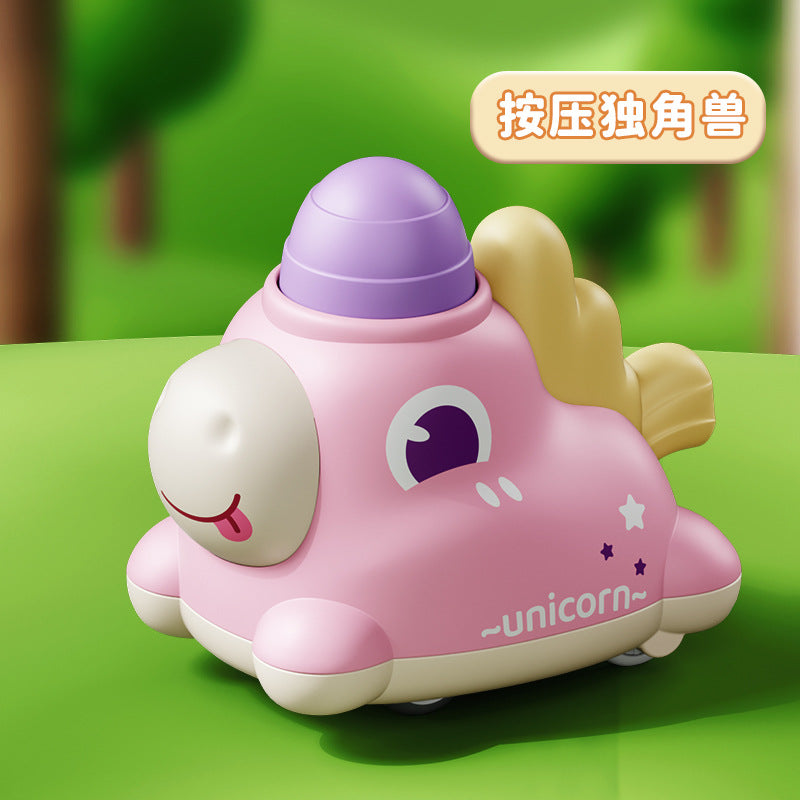 【customizable】kids' educational & fun toy car - press-and-go cartoon animal design - perfect gift for boys & girls, kindergarten