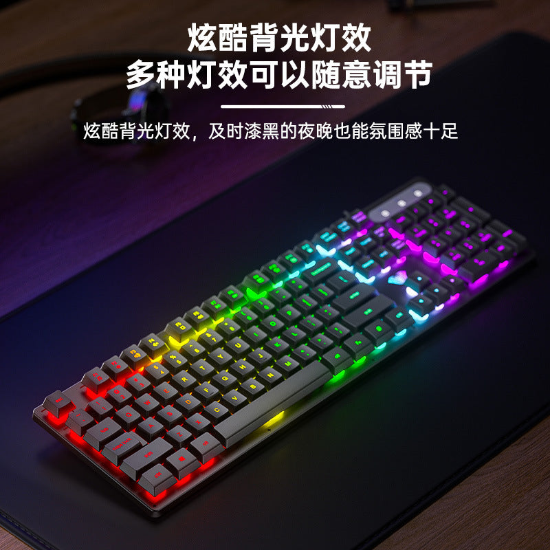 Tarantula (AULA) wired office silent keyboard desktop keyboard S3005 mechanical feel cool lighting effect