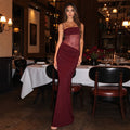 Aliexpress  spring new arrivals: european and american style sexy lace patchwork hollow-out see-through camisole dress