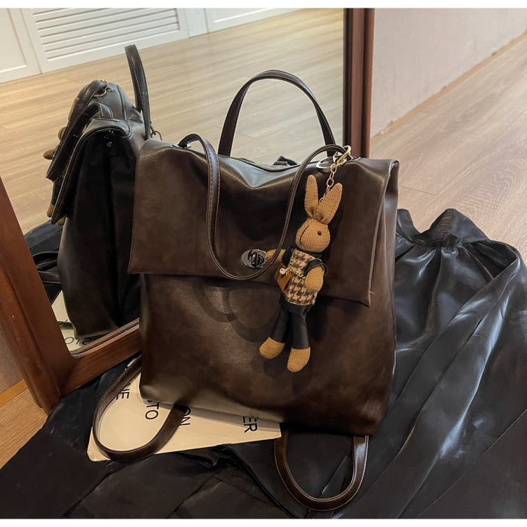 Cross-border backpack women's fashion niche design portable bucket bag Korean version student schoolbag premium travel backpack