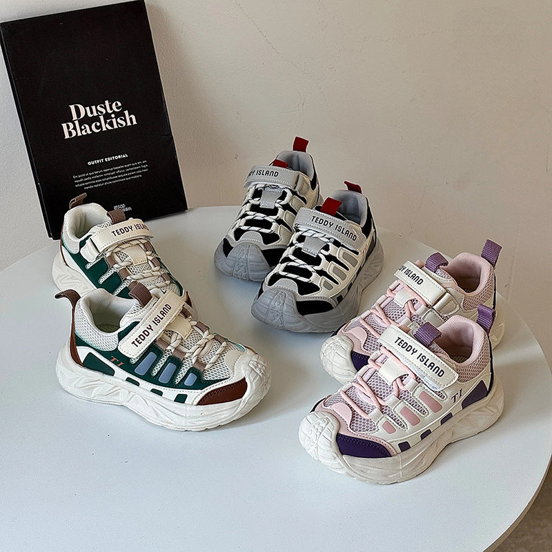 Kids' athletic shoes:  spring/autumn new collection - boys' soft-soled running shoes, girls' winter chunky sneakers, non-slip casual shoes