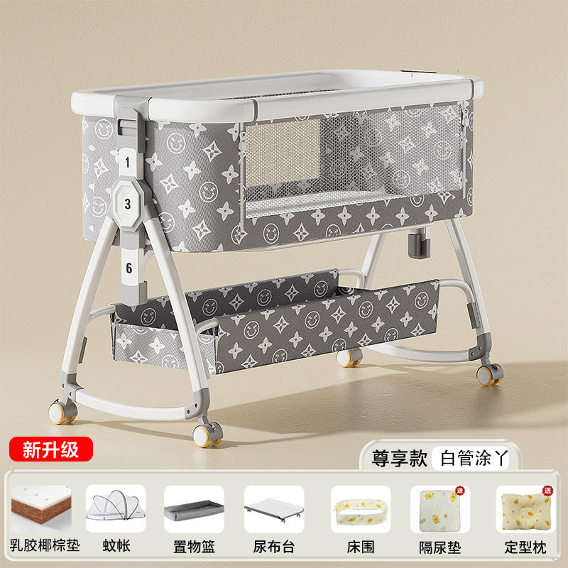 Baby crib - portable, foldable, multi-functional bassinet - newborn & toddler convertible bed