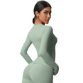 nude feel brushed yoga top - quick-dry, compression fit, long sleeve activewear for running and fitness