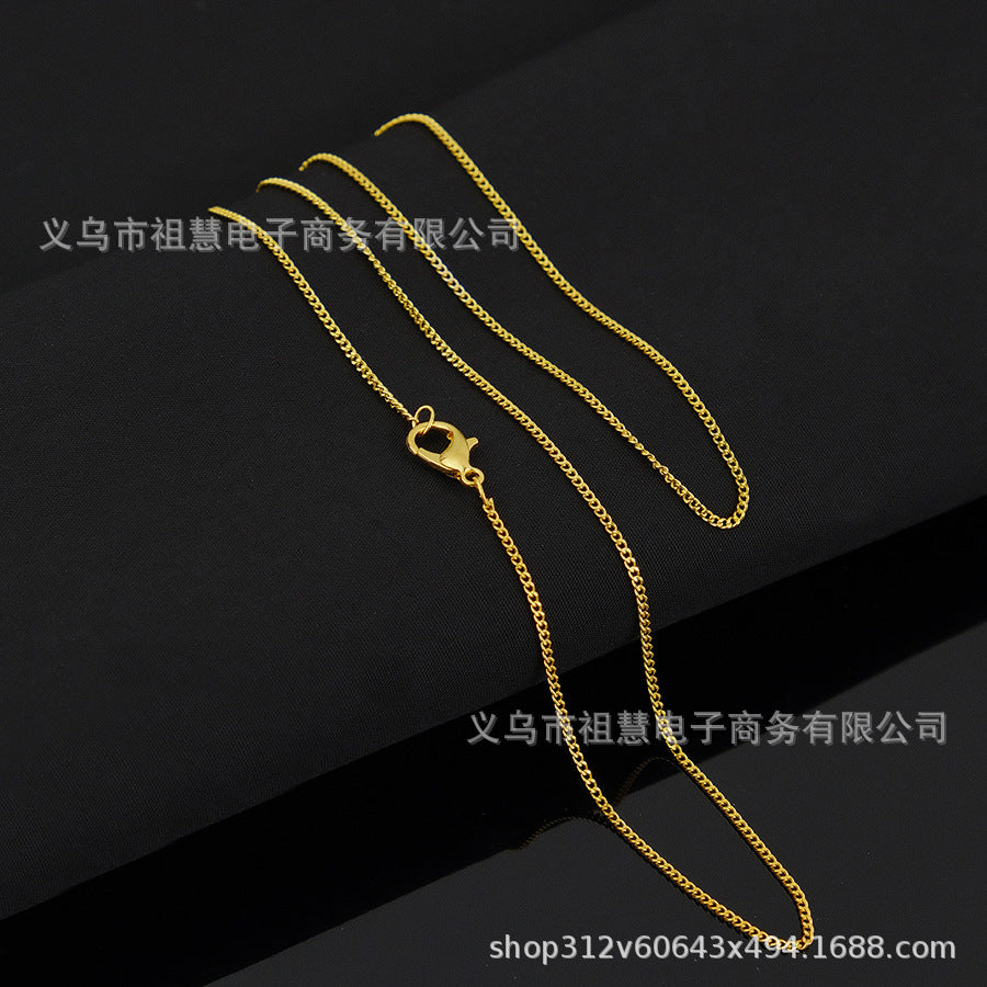 1pcs necklace men's and women's gold/copper chain link cuban necklace jewelry diy wholesale