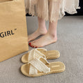 New woven sandals for women, summer flat sandals, perfect for hainan trips and vacations, unique french-inspired fairy style, roman sandals for women