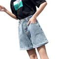 Curly shorts for women new arrivalk-styleelegantfashion non-elastic washed high waistloosetrendy denim shorts