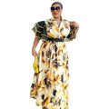 new african plus size women's printed dress - in stock -  &  - bubble sleeve maxi dress