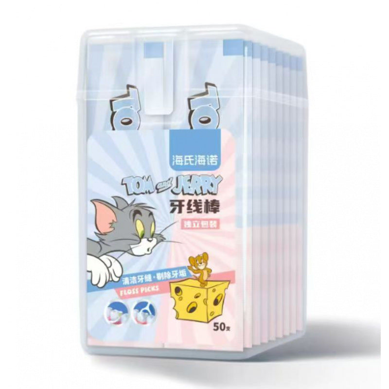 Hanole One Enjoy Three Floss Sticks Fruit Flavor Floss Picks Portable Boxed Teeth Cleaning Disposable Floss