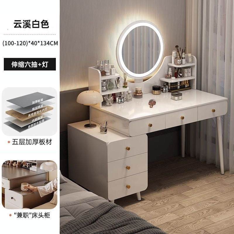 Bedroom dressing table for home chest of drawers all-in-one makeup table small apartment room multifunctional storage retractable dressing table
