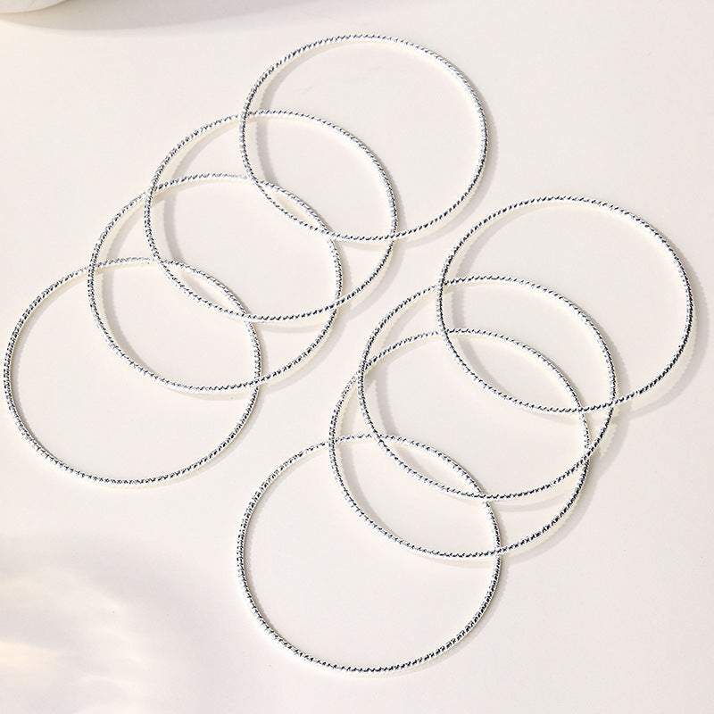 Wholesale alloy bangle sets for cross-border e-commerce: fashionable, small, multi-layered, plain circle bracelets for women (european & american style)