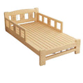 All solid wood kids bed boy single bed with guardrail simple pine widened patchwork large bed economical girl