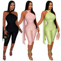 C7719 cross-border   fashion women's sexy casual solid color open-back jumpsuit