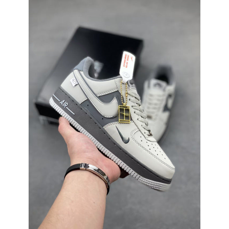 Putian high version air force one af1 white shoes wheat color pure original version black warrior men's shoes black sneakers