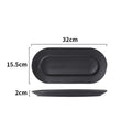 Nordic creative electroplated embossed dinnerware ceramic long plate sushi plate western pastry dessert oval serving tray
