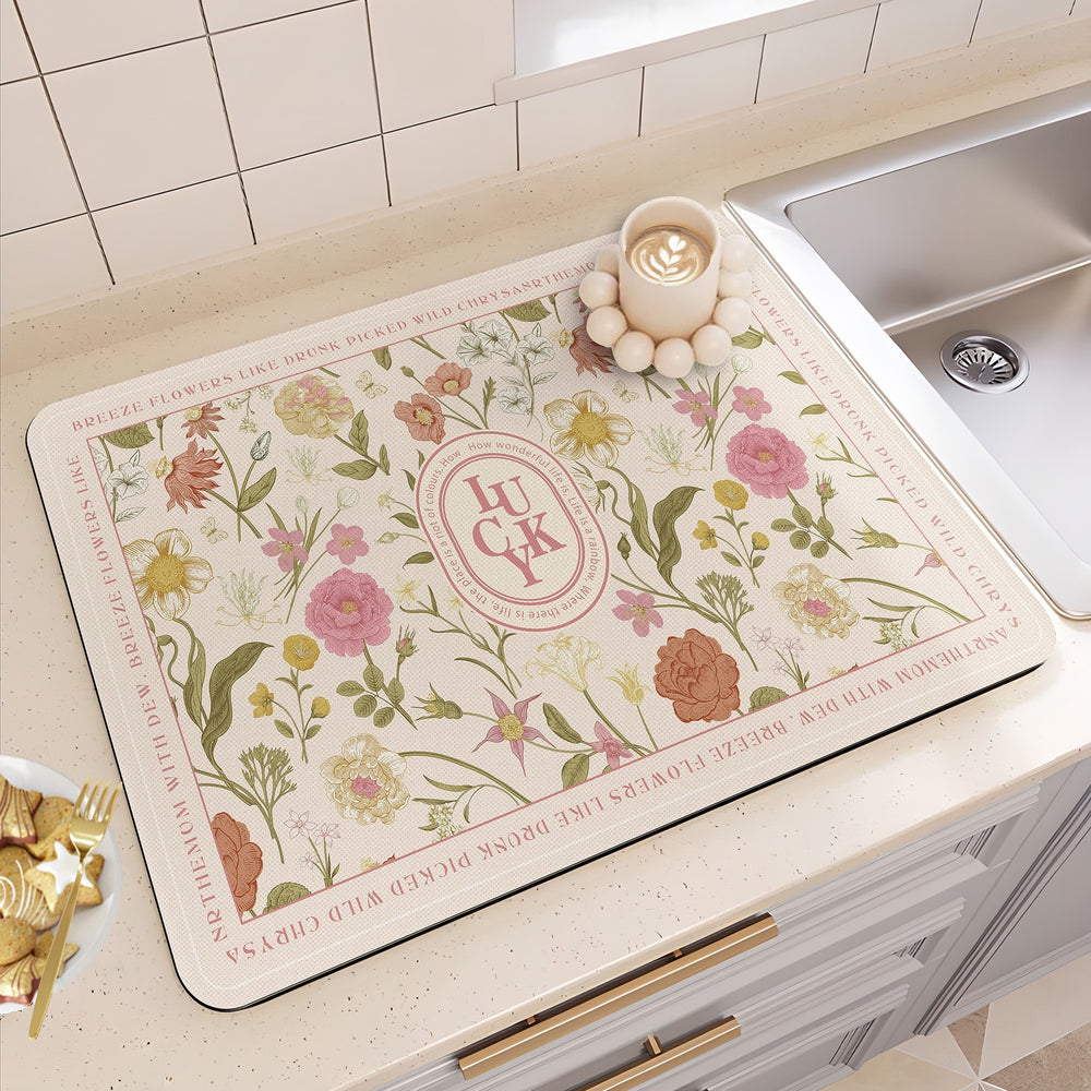 american diatom mud table mat for home insulation mat countertop absorbent mat kitchen drain mat bowl and plate water control mat