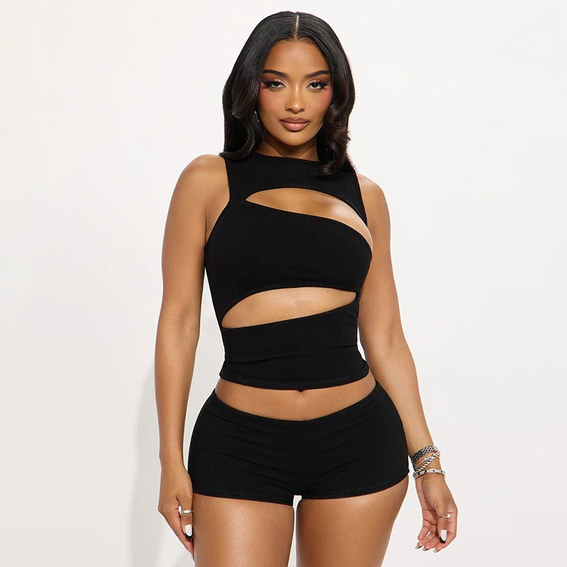 fashionable nightclub style sexy women's clothing pure colorsense of design waist slimming looksexy ultra-short mini suit