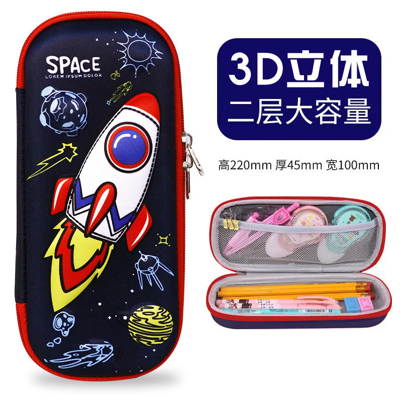 New 3D three-dimensional multi-functional stationery box, children's day gift for primary school students, cartoon large-capacity pencil case creativity