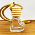 6ml new car perfume bottle pendant - heart-shaped five-line cap aromatherapy empty bottle with lanyard - creative interior car accessory (glass bottle)