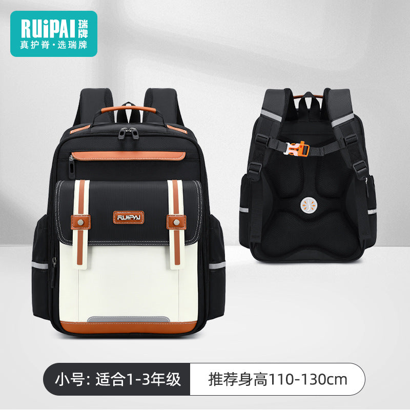 Rui brand children's schoolbag, primary school boys and girls grades 1-3, large-capacity anti-fall backpack, reduce burden cloud schoolbag