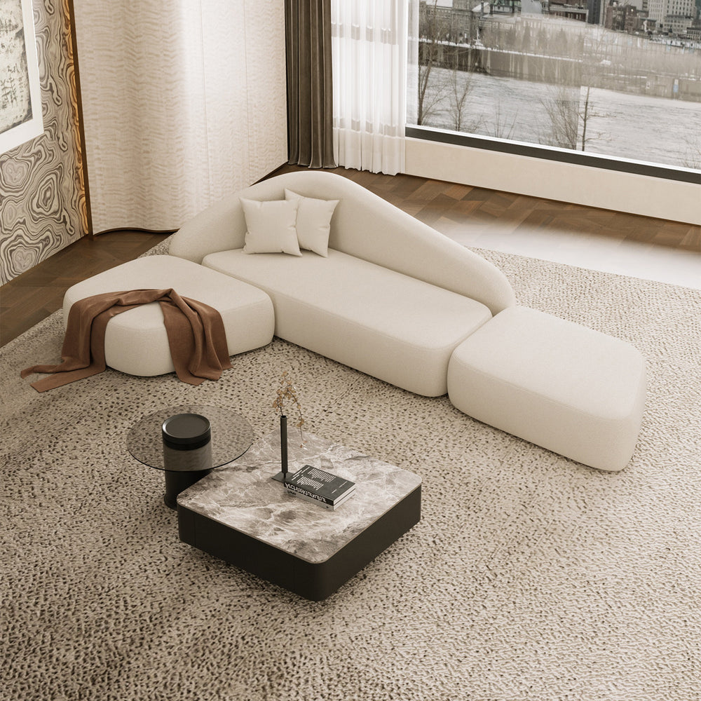 Semi-circular arc shaped sofa - creative design for beauty salons, offices, sales centers, hotel lobbies, business lounges, and reception areas