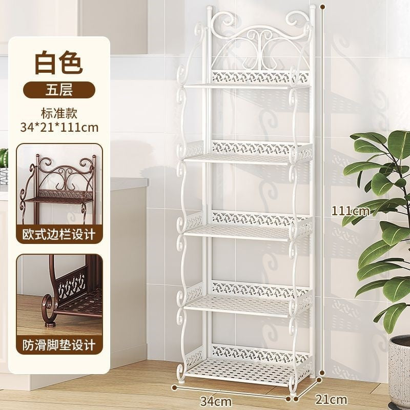 Installation-free bookshelf floor-standing multi-layer kids book storage rack simple bookshelf for home living room bedroom storage rack iron