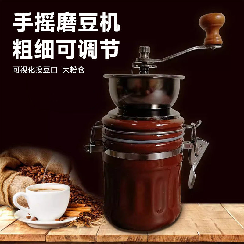 Hand grinder retro coffee grinder ceramic powder bin hand grinder coffee machine manual coffee bean grinding appliance