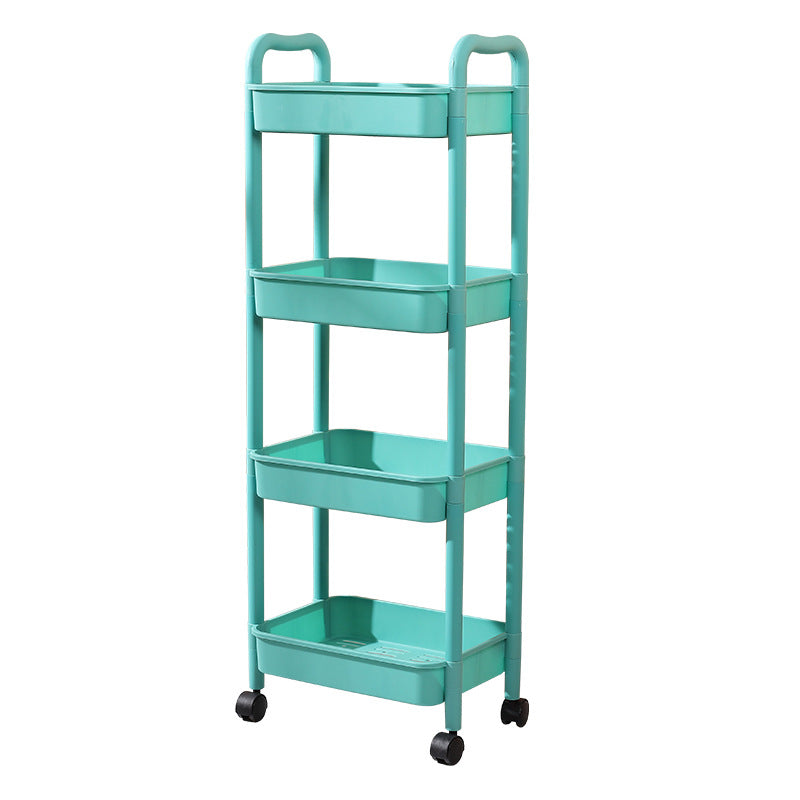 Kitchen storage rack organizer with wheels - multi-tier rolling cart for home use - mobile storage shelf