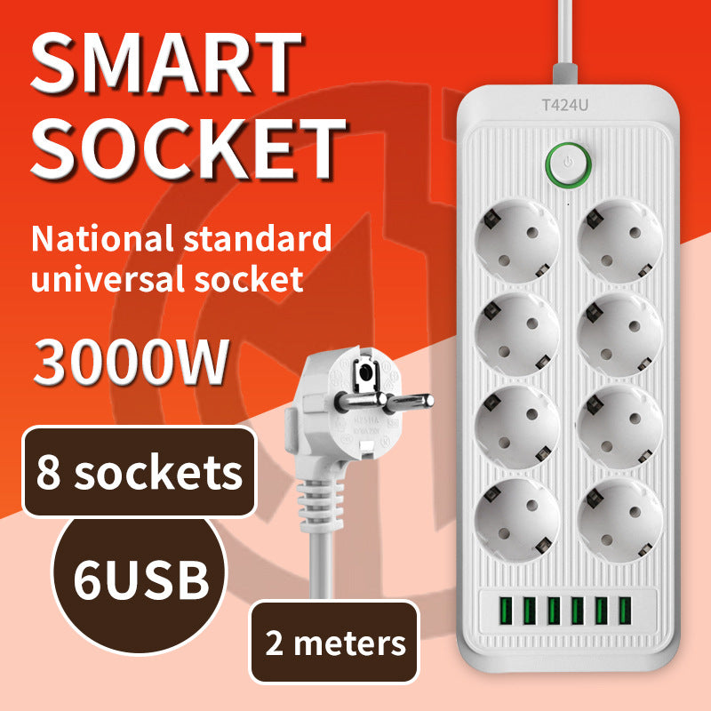 European standard power strip, russian/european power strip, german/korean 16a two-pin european standard home socket, austrian standard