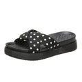 Polka dot sandals women's ins trend 2023 summer korean style fashionable outdoor wear thick sole crossover beach slippers non-slip