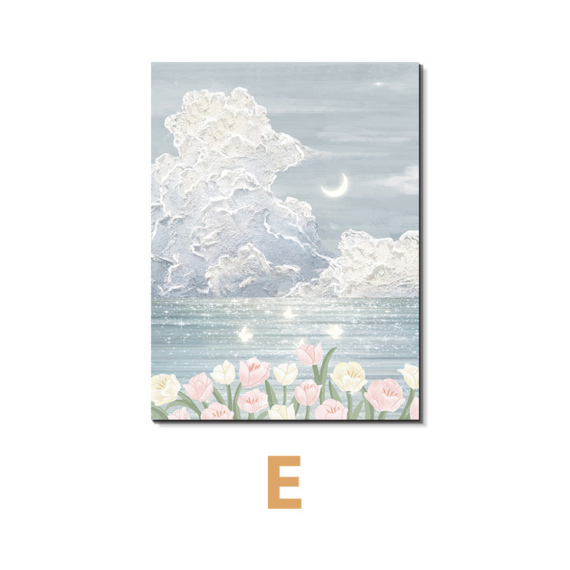 Cream Wind Vertical Meter Box Decorative Painting Texture Electric Distribution Box Hanging Painting Light Luxury Advanced Inductor Gate Box Block Mural