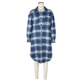 spring new arrivals: european and american style women's fashion - lapel collar pocket wool blend plaid shirt
