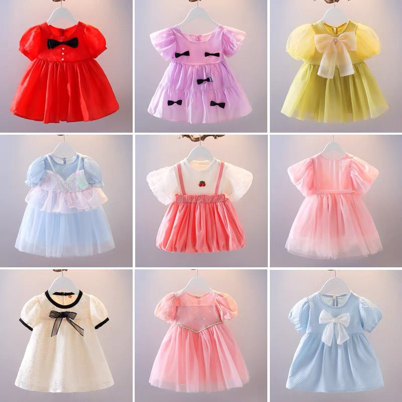 girls' summer dress - little girl baby princess dress - toddler & kids floral dress - puffy tulle skirt