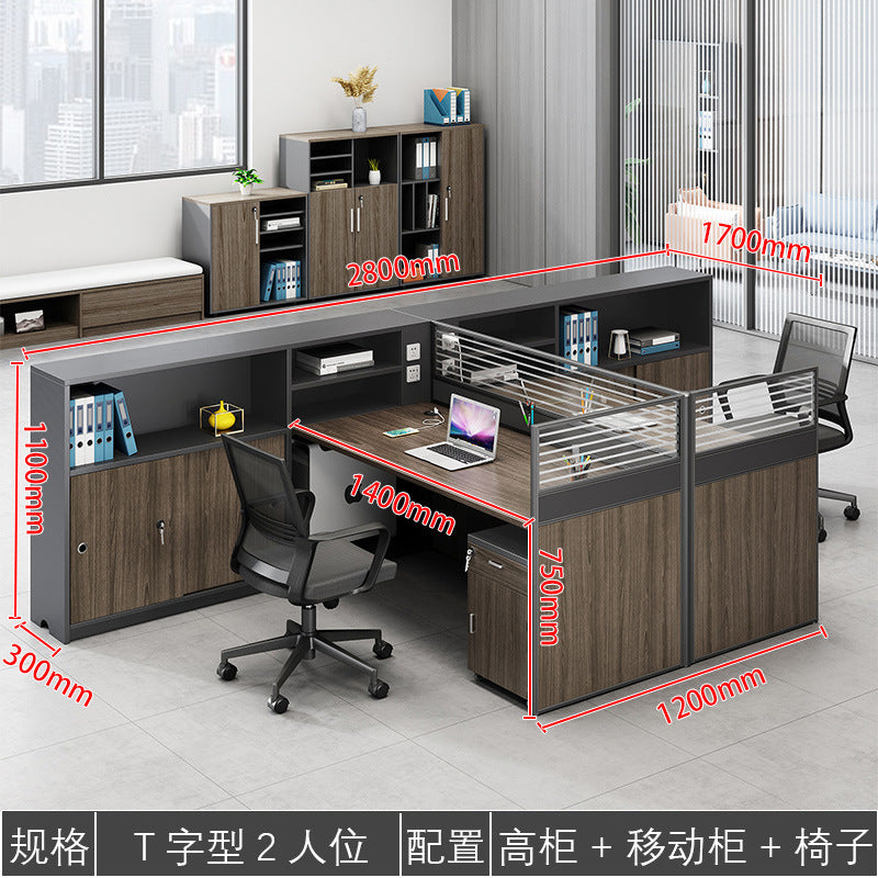 Saint li staff office desk and chair set - minimalist modern computer desk, office financial partition desk