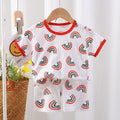 New summer children's loungewear set: lightweight casual cotton pajamas for boys and girls - perfect for air conditioning. two-piece set
