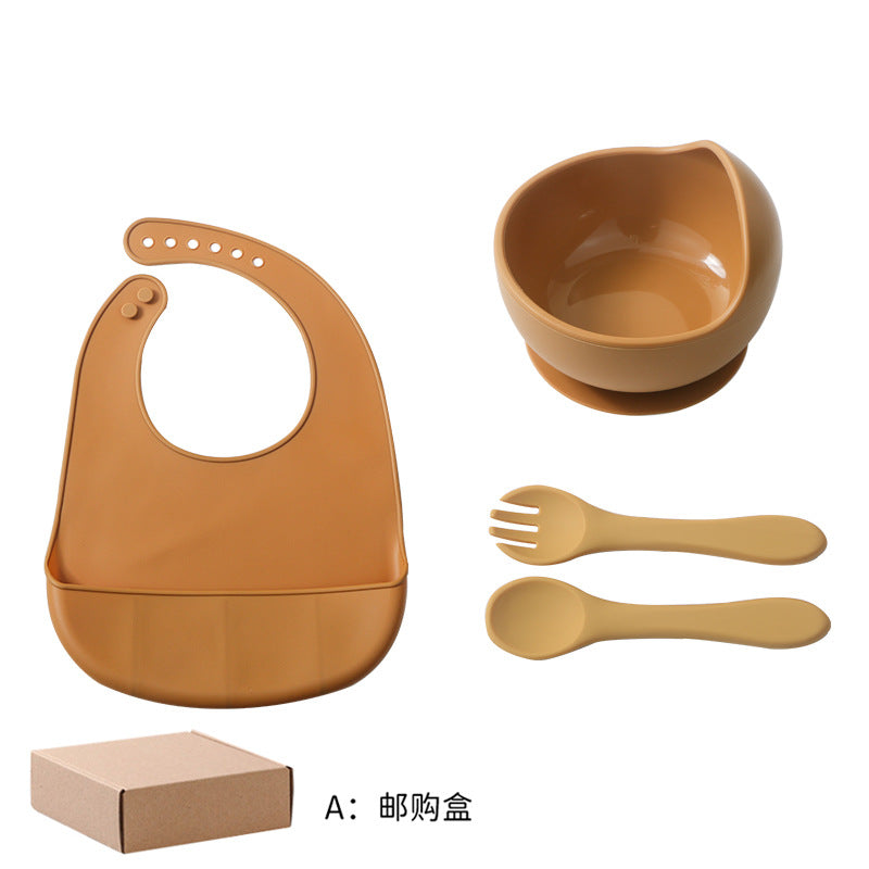 bestseller: silicone baby feeding set - spill-proof silicone bowl, spoon, and plate 3-piece set for kids