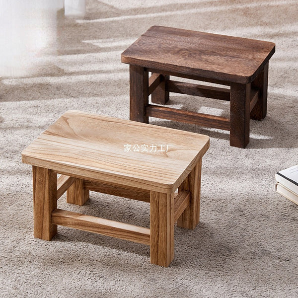 New all-solid wood small stool household adult retro shoe changing stool coffee table stool children small bench living room door low stool
