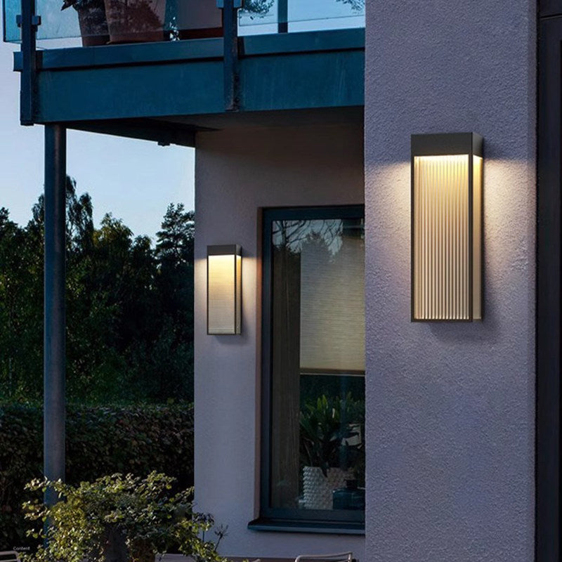 Outdoor solar wall light - modern minimalist style, waterproof, for villa gate, garden exterior, and courtyard lighting