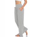 Amazon cross-border fashion two-piece set: wide-leg casual activewear yoga pants with high waist, loose fit, and pockets