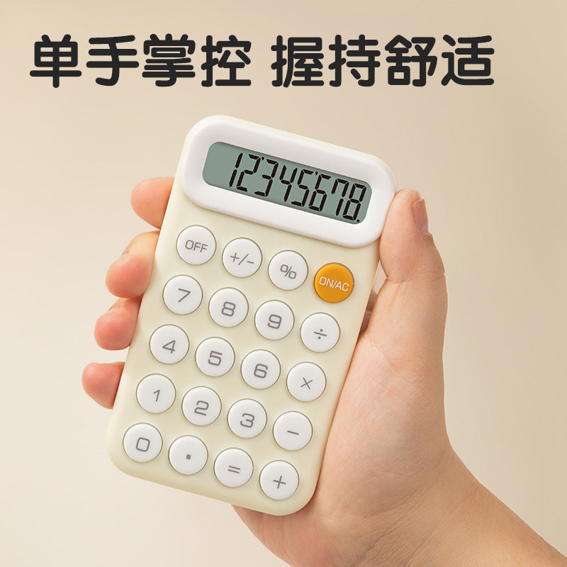 Deli TE10 Portable Calculator (Table) Candy Color Cute Student Small Computer Silicone Buttons