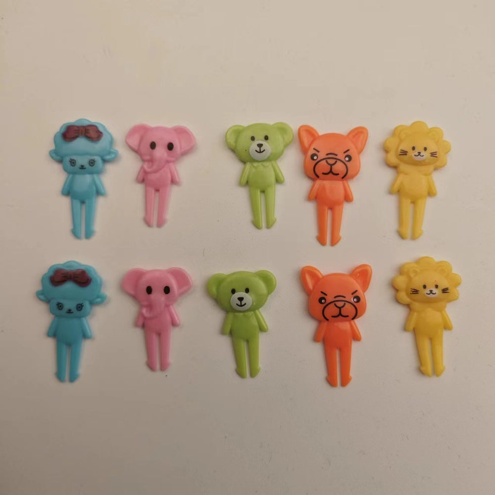 Japanese cartoon fruit picks creative children's food forks cake forks cute animal dessert forks plastic fruit forks