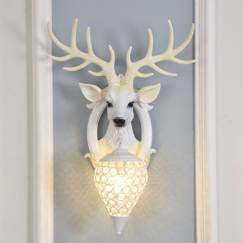 European style wall lamp angel bedroom bedside lamp living room tv background wall creative elephant lamp aisle deer head lamp