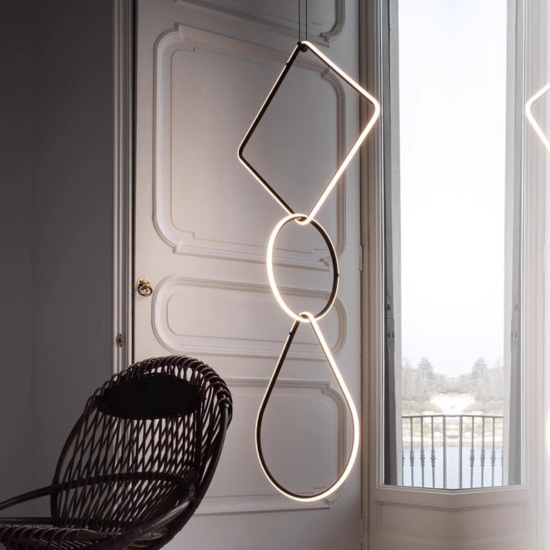 Italian arrangements modern minimalist geometric line restaurant pendant light creative magnetic combination dining table lamp