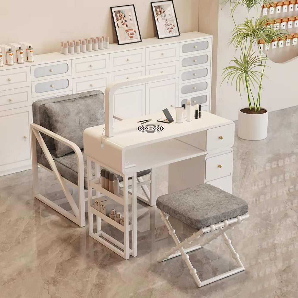 Widened 45cm nail table and chair set - special offer! economical single/double, light luxury, multi-functional, odorless, carbon steel with baked enamel finish