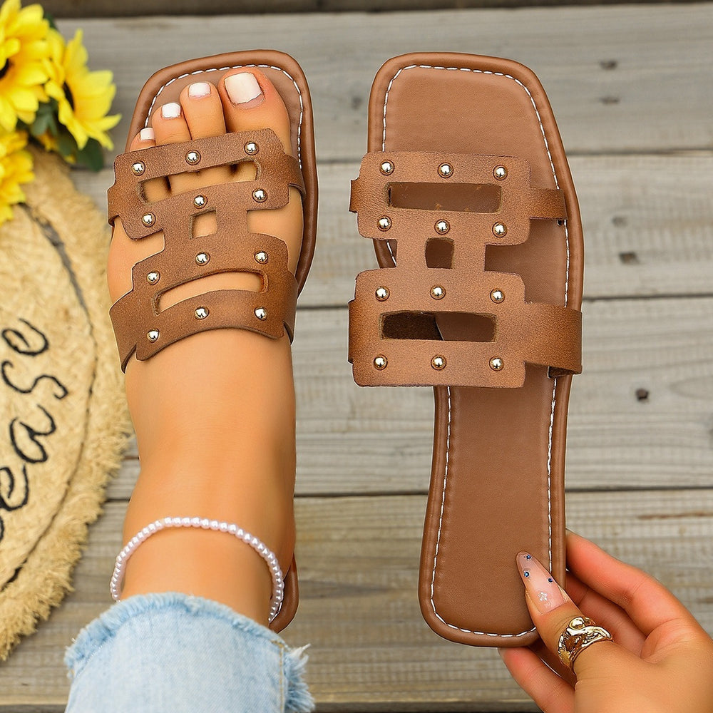Plus size women's summer sandals & slippers -  new collection: square toe beach sandals, versatile flat espadrilles