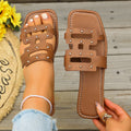 Plus size women's summer sandals & slippers -  new collection: square toe beach sandals, versatile flat espadrilles