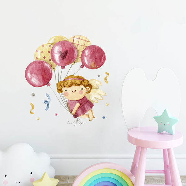 Cross-border   cute little angel balloon sticker arrangement bedroom room living room decoration wall sticker