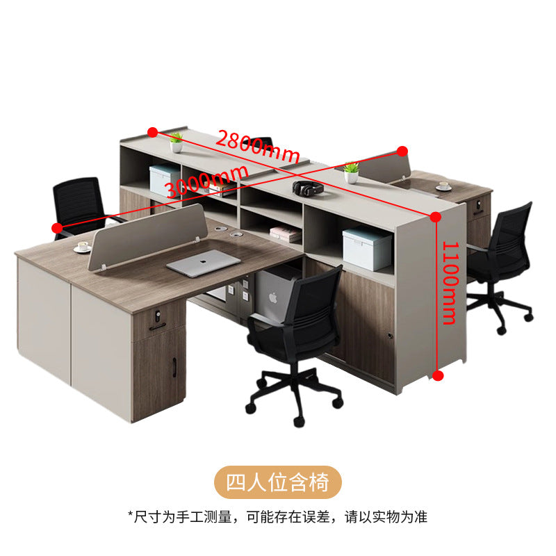 Saint li screen desk and chair combination - employee office workstation desk with card seat - financial office desk