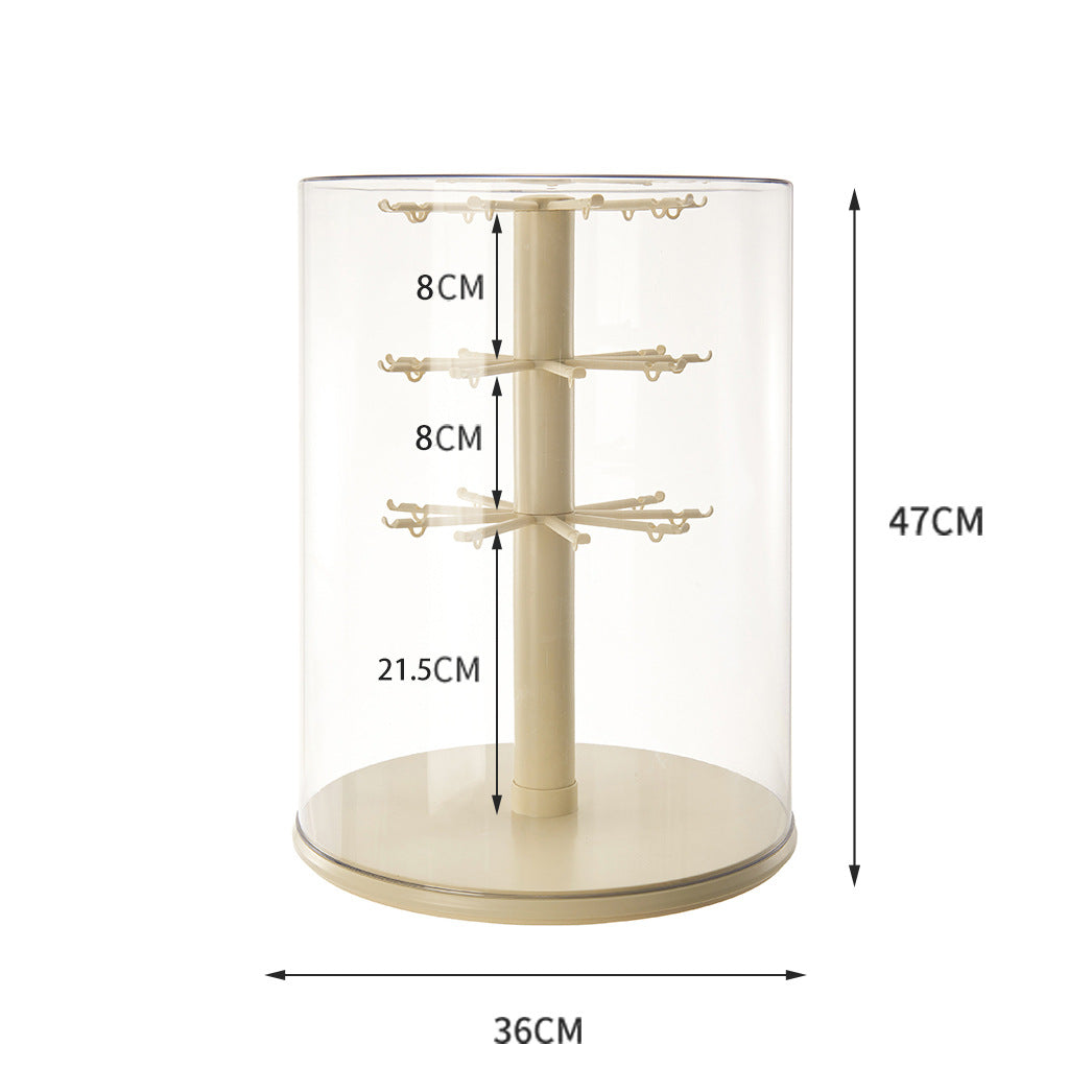 Rotating blind box figure storage display box transparent labubu plush doll rabub pendant display rack