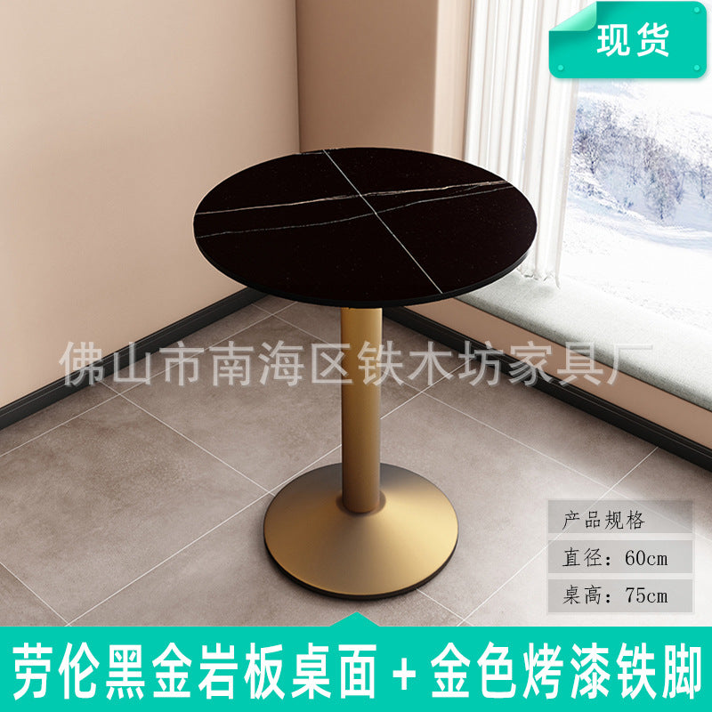 Customized commercial slate dining table simple table bar milk tea fast food restaurant canteen rectangular table apartment negotiation table and chairs